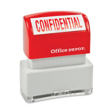 Office Depot Brand Pre Inked Message Stamp Confidential Red Office Depot