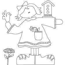 Birdhouse coloring pages are a fun way for kids of all ages to develop creativity, focus, motor skills and color recognition. Bird Coloring Page Cute Girl With Birdhouse Bird Flower