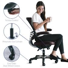 Modway Edge Mesh Back And Brown Vinyl Seat Office Chair With Flipup Arms Ergonomic Desk And Computer Chair Check Out The I Modway Office Chair White Vinyl