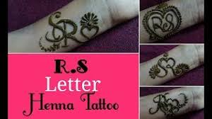 Simple mehndi design trick from s letter s अक्षर से मेहँदी . Diy Henna Mehndi Tattoo Tattoo Design Beautiful R S Letter Tattoo 4 Different Easy Tattoo Mehndi