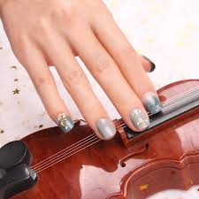 24pcs Boxed Short Round Fake Nails Finished Fingernail Patch Popular Cute Light Grey And Blue Flash Powder Star Moon Nail Tips False Nails Aliexpress Short fake nails for girls cute manicure fingernail art tips accessory set 24pcs.