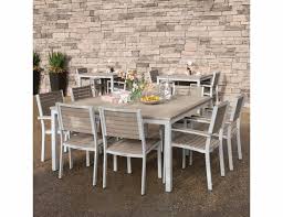Oxford Garden Travira Tekwood 8 Seat Square Dining Set Patio Dining Table Wicker Dining Tables Outdoor Dining Set