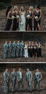 Kendelle Ben S Modern Urban Wedding Bridal Party Outfit Black Bridesmaids Groomsmen Grey