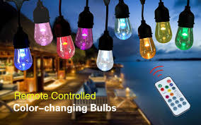 32ft led strip lights rgb smd 5050 tape light waterproof color changing flexib. 48ft Color Changing Outdoor Rgb Cafe Led String Lights With 16 S14 Shatterproof Bulbs China Led String Light Rgb String Light Made In China Com