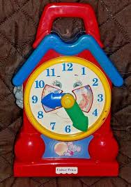 Fisher Price Learning Clock Red Wind Up Vintage 1994 Mouse Musical Toy Hickory Ebay Baby Einstein Toys Baby Einstein Language Nursery Fisher Price