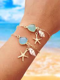 Sea Shell Chain Bracelet Kol Bilezik Moda Taki Bileklik