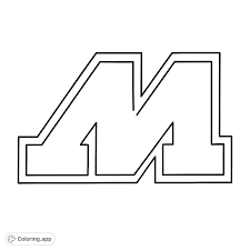 Bold Block Letter M - Coloring.app