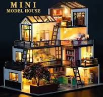 3-Tier Mini Wooden House Villa Model House, Handmade Building * Miniature *  Ornament, Best Birthday Gift Holiday Present (Battery/* Not Included)