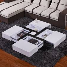 The tabletop is made from solid pine wood and has a butcher block style with visible. Modern Designer High Gloss White Coffee Table 4 Hidden Drawers Coffee Table Mirrored Coffee Tables Coffee Table White