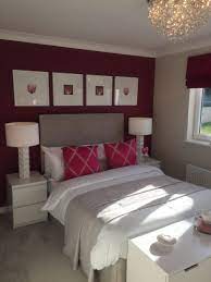 Burgundy throw pillows adorn a white poster bed. Burgundy And Gray Bedroom Ideas Design Corral