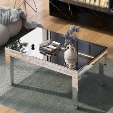 Lostcat 35 Inch Glass Mirrored Coffee Table, Modern Cocktail Table with  Crystal Design and Adjustable Height Legs, Coffee Tables for Living Room,  Bedroom and Small Apartment, Silver : Amazon.ca: Home