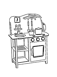 Coloring book with a stove to color for free for those interested in cooking utensils and kitchen tools. Toy Kitchen Coloring Page 1001coloring Com