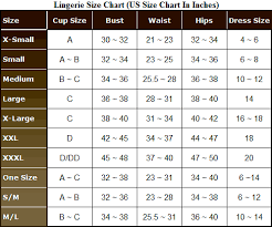 Size Chart For Sensual Mystique Chinese Jacquard Strapless