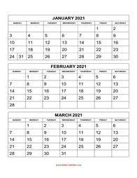 Free Printable 2021 Calendar Pages 3 Months Full Version Di 2020