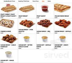 Little Caesars Pizza Menu In Lincoln Park Michigan Usa