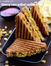 cheesy corn grilled sandwich recipe | corn cheese grilled sandwich ...