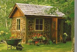 Vintage Backyard Cabin Design Stone Wall Small Garden Backyard Sheds Shed Roof Design Shed Design