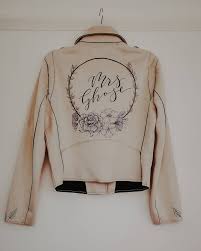 Hand Painted Leather Jacket For Weddings Birthdays And Other Special Events Floral Painted Leather Jacket Leather Jacket Wedding Hand Painted Leather Jacket