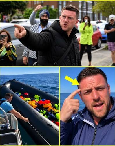 Far-right activist Daniel Thomas has been arrested over a video which appears to show him slashing a dinghy in the Channel with an emergency responder on board. Hampshire Police said | Channel