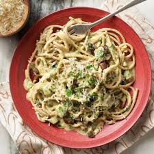 Rachael Ray S Spaghetti Carbonara With Mushrooms Spaghetti Carbonara Carbonara Recipe Rachel Ray Carbonara Recipe