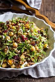 Warm Quinoa Brussels Sprouts Salad Recipe Sprout Recipes Brussel Sprout Salad Thanksgiving Dinner Recipes