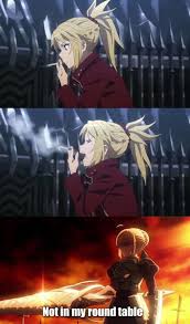 Not In My Round Table Anime Funny Anime Fate Anime Series
