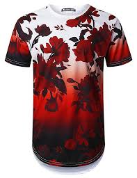 Amazon Com Urbantops Mens Hipster Hip Hop All Over Floral Graphic Longline T Shirt Clothing Tee Shirt Fashion Fashion Suits For Men Formal Shirts For Men