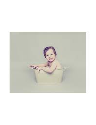 Bathing a baby is a ritual that needs meticulous preparation. Dark Cream Baby Posing Tin Bath Tub One Photographic