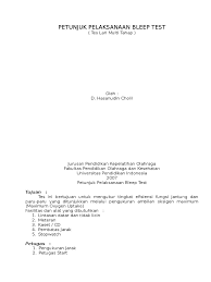 Save save format penilaian bleef test for later. Petunjuk Pelaksanaan Bleep Test