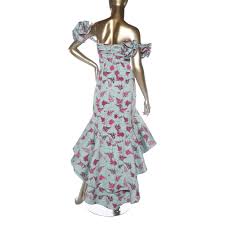 Johanna Ortiz Floral High Low Evening Dress