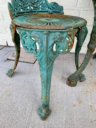 Restaurants, cafes, bistros bars, pubs, clubs, hotels & resorts, holiday resorts & vacation villas. Antique Green Cast Iron Outdoor Bistro Set Table And Two Chairs At 1stdibs