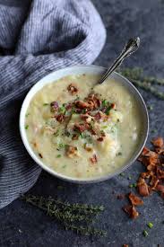 Creamy Potato Leek Soup With Bacon The Real Food Dietitians Recipe In 2020 Creamy Potato Leek Soup Leek Soup Potato Leek Soup