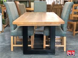 Oak furniture store sell a large range of solid oak furniture, oak dining tables and chairs, oak bedroom furniture, oak living room furniture, sofas and more. Solid Oak Dining Table With Black Powder Coated Legs Incite Interiors