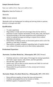 Here Comes Another Free Sample Bartender Resume Example You Can Preview It Here Or Can Download It Free Resume Samples Resume Examples Sample Resume Templates