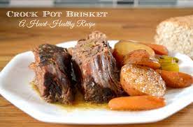 Chop up hearty vegetables that you like and toss those in (frozen is ok). Crock Pot Heart Healthy Brisket And Vegetables
