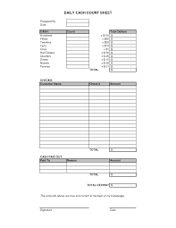 Daily cash balance sheet template. Daily Cash Count Sheet Template Sheet Cash Out Counting