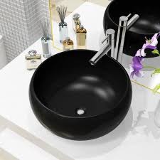 Lavabo Rond Vasque A Trou 40 X 16 Cm Magnifique Luxueuse Vasque Ceramique Eviers Et Lavabos Pour Salle De Bain Noir Achat Vente Lavabo Vasque Lavabo Rond Vasque A Trou Cdiscount