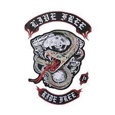 Live Free Ride Free 1 Engine Python Embroidered Back Patch Patches Metal Gods