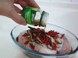 Steam Herbal Chicken With Brand S Chicken Essence Herbal Chicken Recipe Herbal Chicken Soup Confinement Food