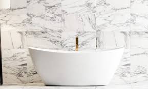 Marble & gold bathroom reveal. Calacatta Marble Tiles How To Achieve A Calm Bathroom With Calacatta