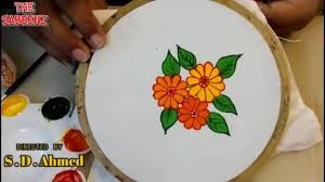 Another of those creative fabric painting ideas is to paint a design with a stencil, and then stitch around the motifs for a clear outline. Fabric Painting Simple Filling With Outline Method For Beginners Youtube
