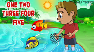 One Two Three Four Five Nursery Rhymes And Kids Songs With Lyrics Kids Songs Preschool Songs Counting Activities Preschool