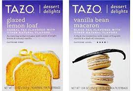 Amazon Com Tazo Dessert Inspired Flavored Tea 2 Flavor Variety Bundle 1 Each Glazed Lemon Loaf And Vanilla Bean M Flavored Tea Lemon Loaf Macaron Flavors