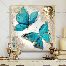Handmade Abstract Adorable Butterfly Oil Painting On Canvas Handpainted Animal Paintings For Living Room Decor Wall Art Pictures Tablouri Picturi Picturi Abstracte