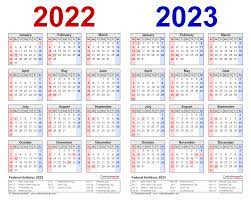 2022 2023 Two Year Calendar Free Printable Word Templates