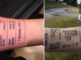 Capping off the toughest 12 months of her life with a gold medal in olympic record time, kaylee mckeown paid tribute to her late father with a kiss. Teen Gets Second Tattoo Of Tattoo Receipt 9news