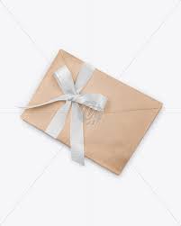 Download Envelope With Ribbon Mockup Half Side View In Stationery Mockups On Yellow Images Object Mockups