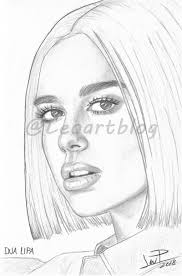Dua Lipa Retrato Portrait In 2020 Celebrity Drawings Art Drawings Sketches Creative Portrait Drawing