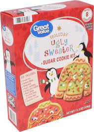 We wouldn't put our signature on . Great Value Holiday Ugly Sweater Sugar Cookie Kit 11 5 Oz Walmart Com Walmart Com