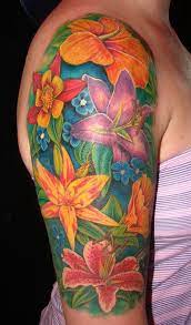 ♡ instant download tattoo design | landscape westfalia and tropical flowers design to download, print and get tattooed by your tattoo artist. 33 Tropical Fairy Flower Tattoo Ideas Flower Tattoo Tattoos Flower Tattoo Designs